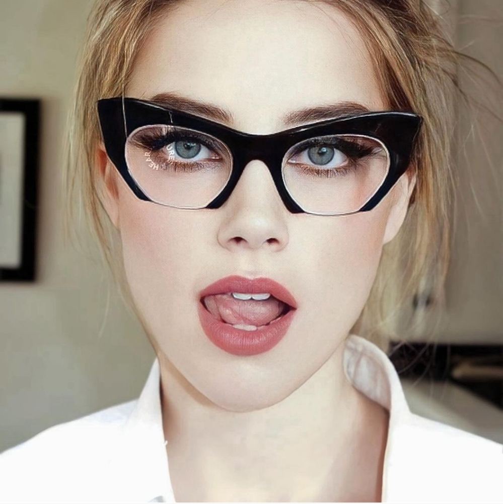 Cat Eye Black & Clear Glassses